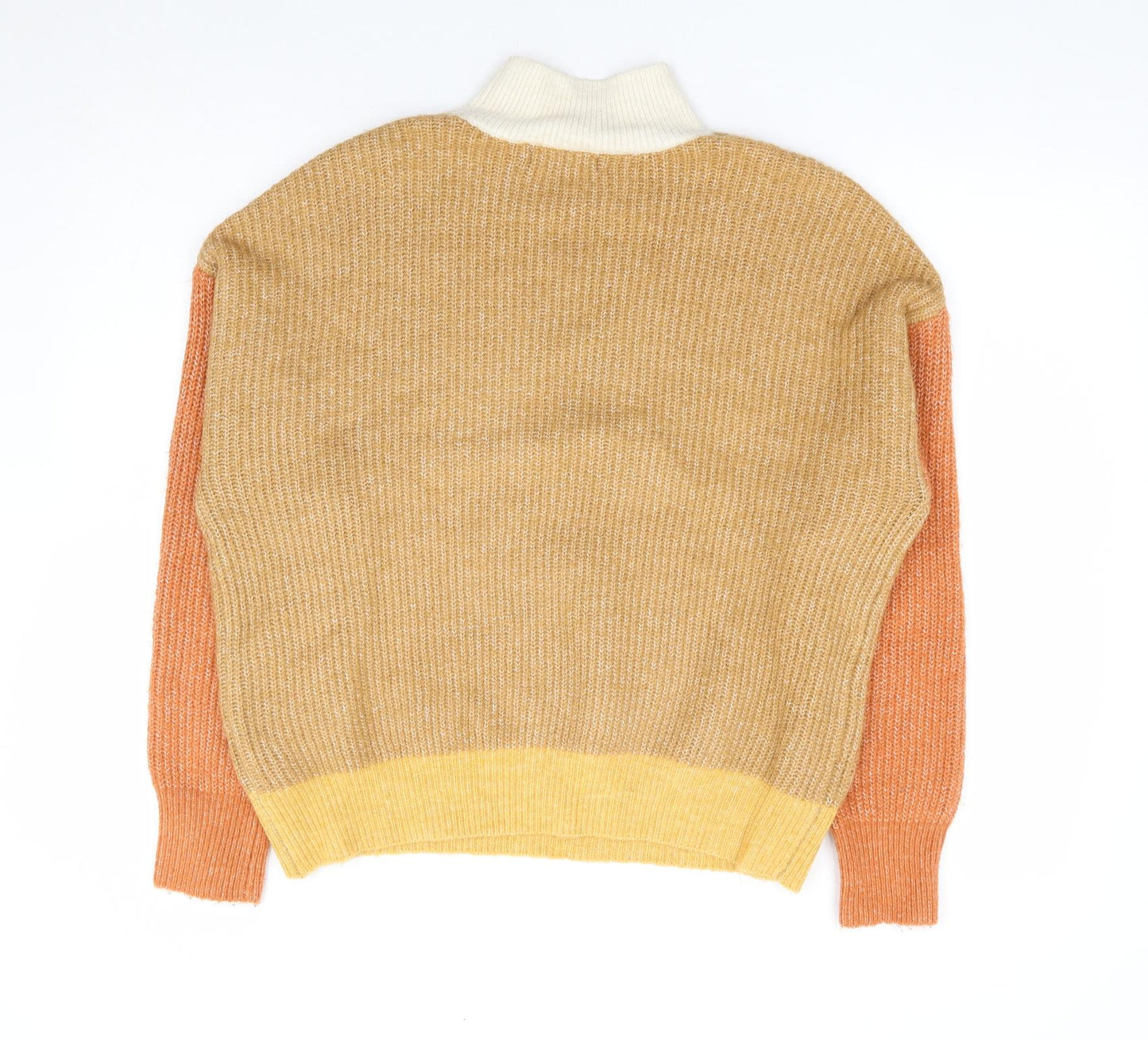 Primark Womens Multicoloured High Neck Acrylic Pullover Jumper Size 12