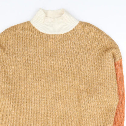 Primark Womens Multicoloured High Neck Acrylic Pullover Jumper Size 12