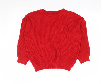 Womens UK Size M Preworn Red Pullover Jumper