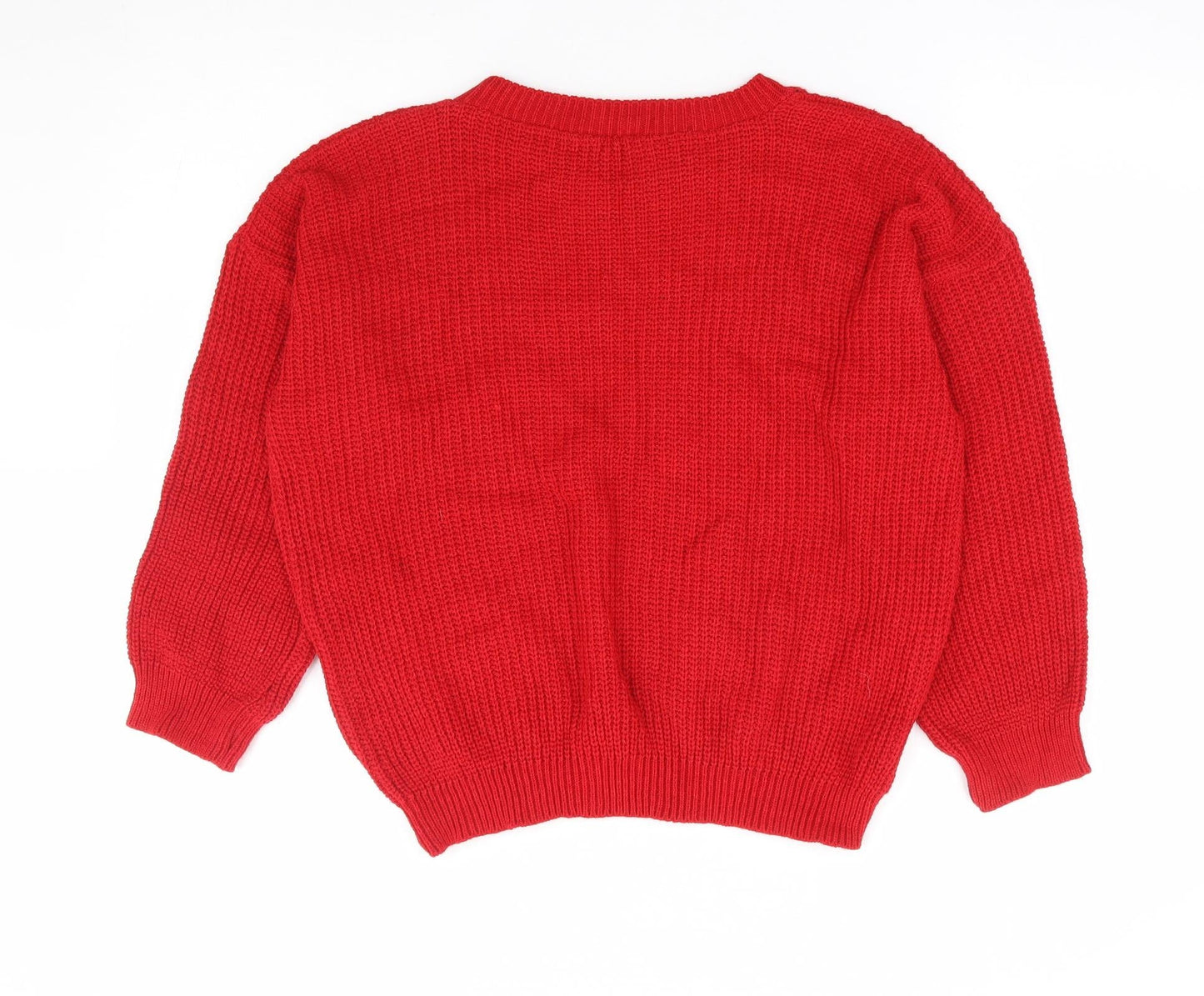Womens UK Size M Preworn Red Pullover Jumper