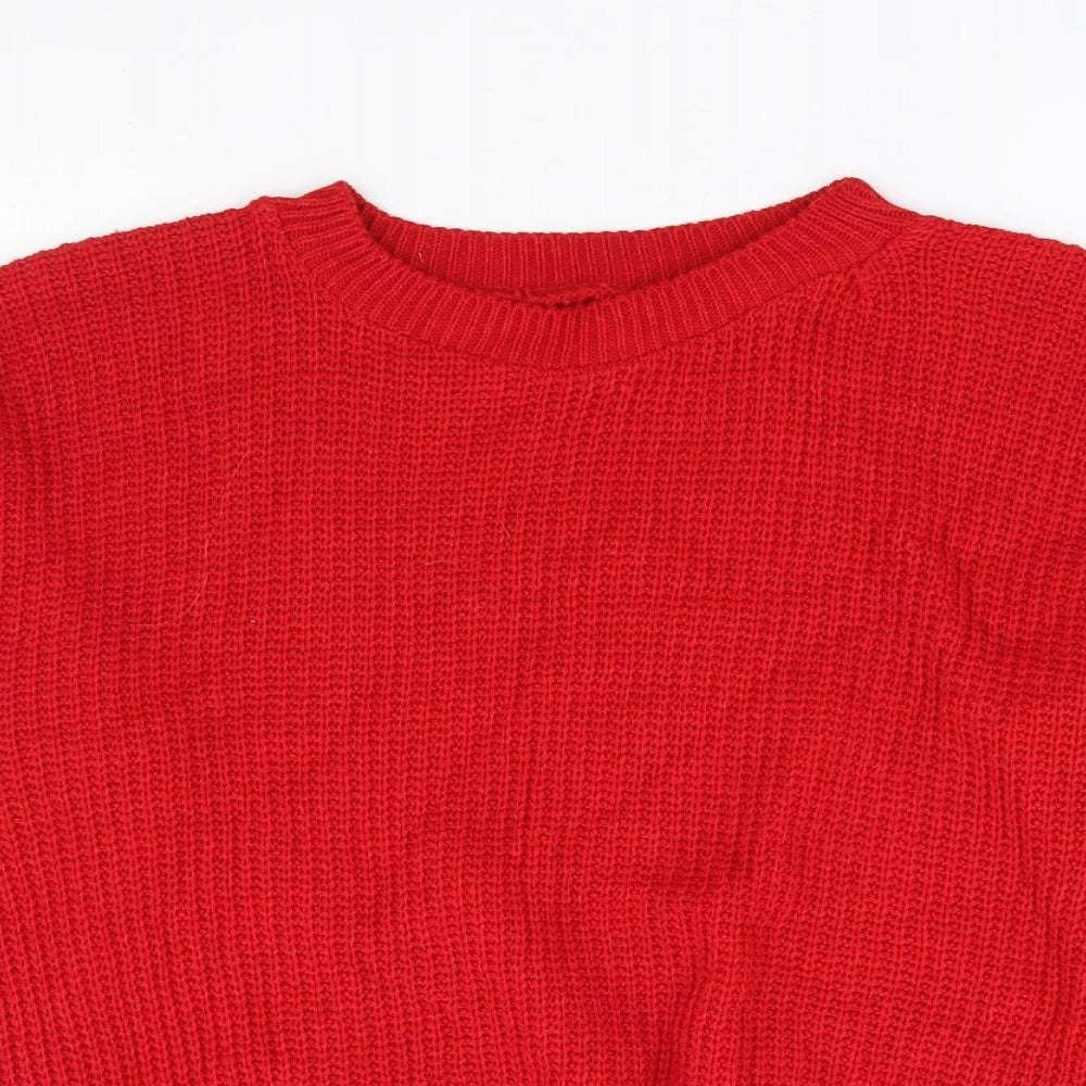Womens UK Size M Preworn Red Pullover Jumper