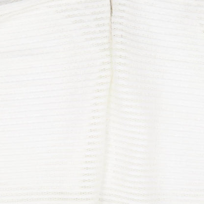 New Look Womens Ivory Striped Polyester Swing Skirt Size 8 Zip