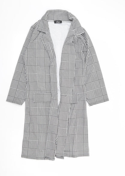 Sara Fashion Womens Black Check Jacket Blazer Size M