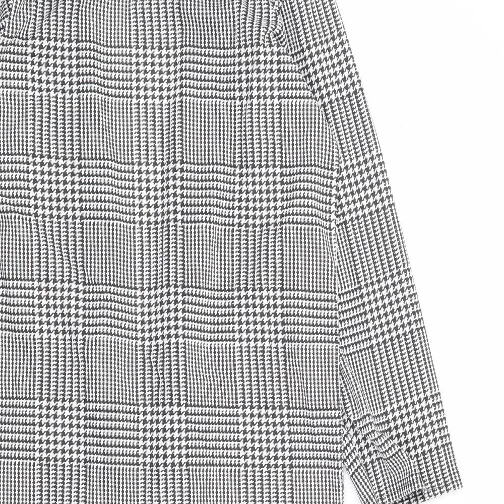 Sara Fashion Womens Black Check Jacket Blazer Size M
