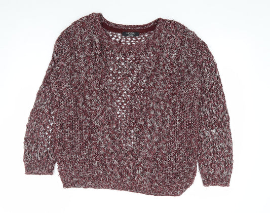 George Womens Red Round Neck Cotton Pullover Jumper Size 12