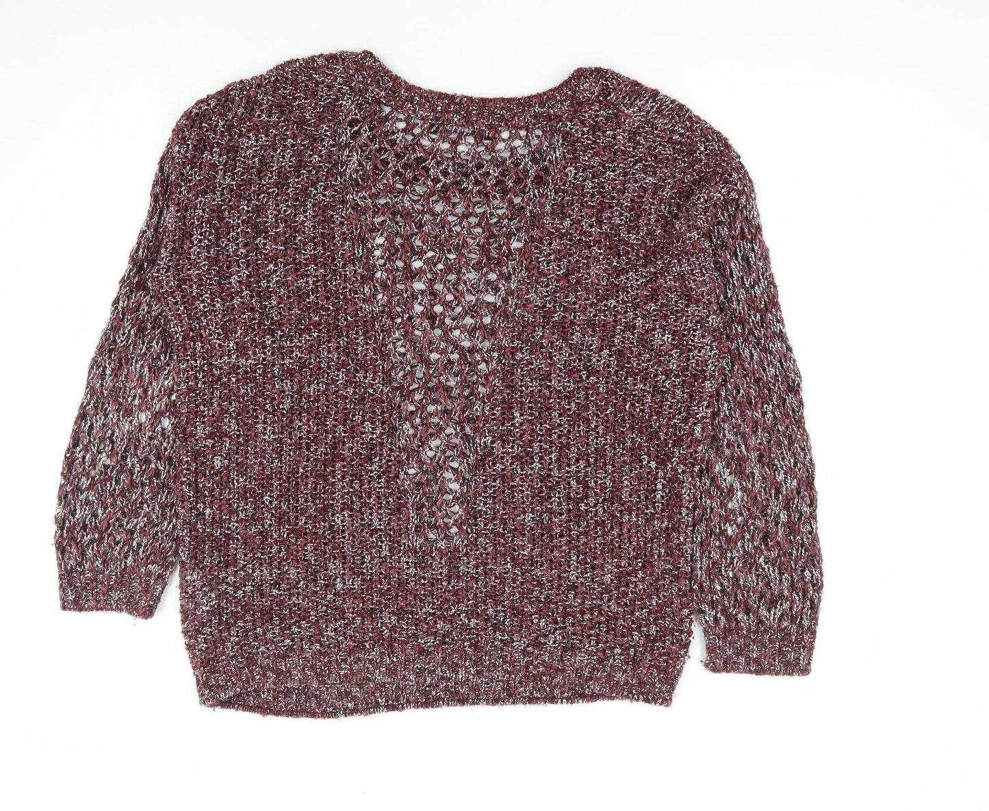 George Womens Red Round Neck Cotton Pullover Jumper Size 12