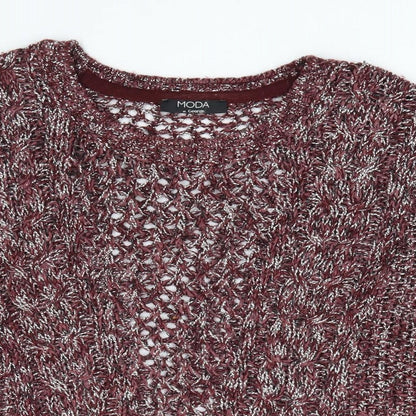 George Womens Red Round Neck Cotton Pullover Jumper Size 12