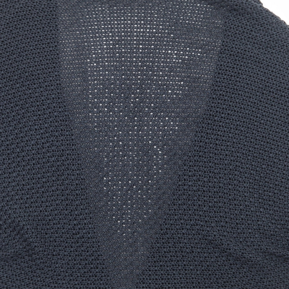 Elsamanda Womens Blue V-Neck Acrylic Cardigan Jumper Size S