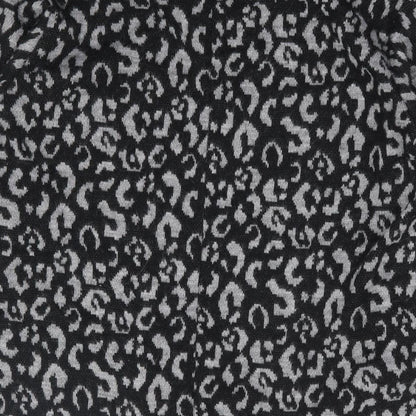 Glossy Womens Grey Roll Neck Animal Print Acrylic Pullover Jumper Size M