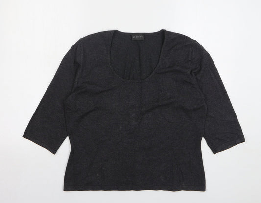 Alex & Co Womens Grey Scoop Neck Viscose Pullover Jumper Size 14