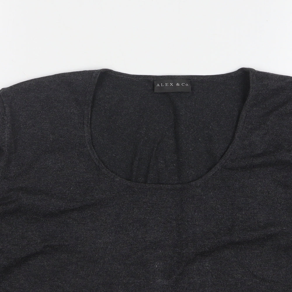 Womens UK Size 14 Alex & Co Grey Pullover Jumper