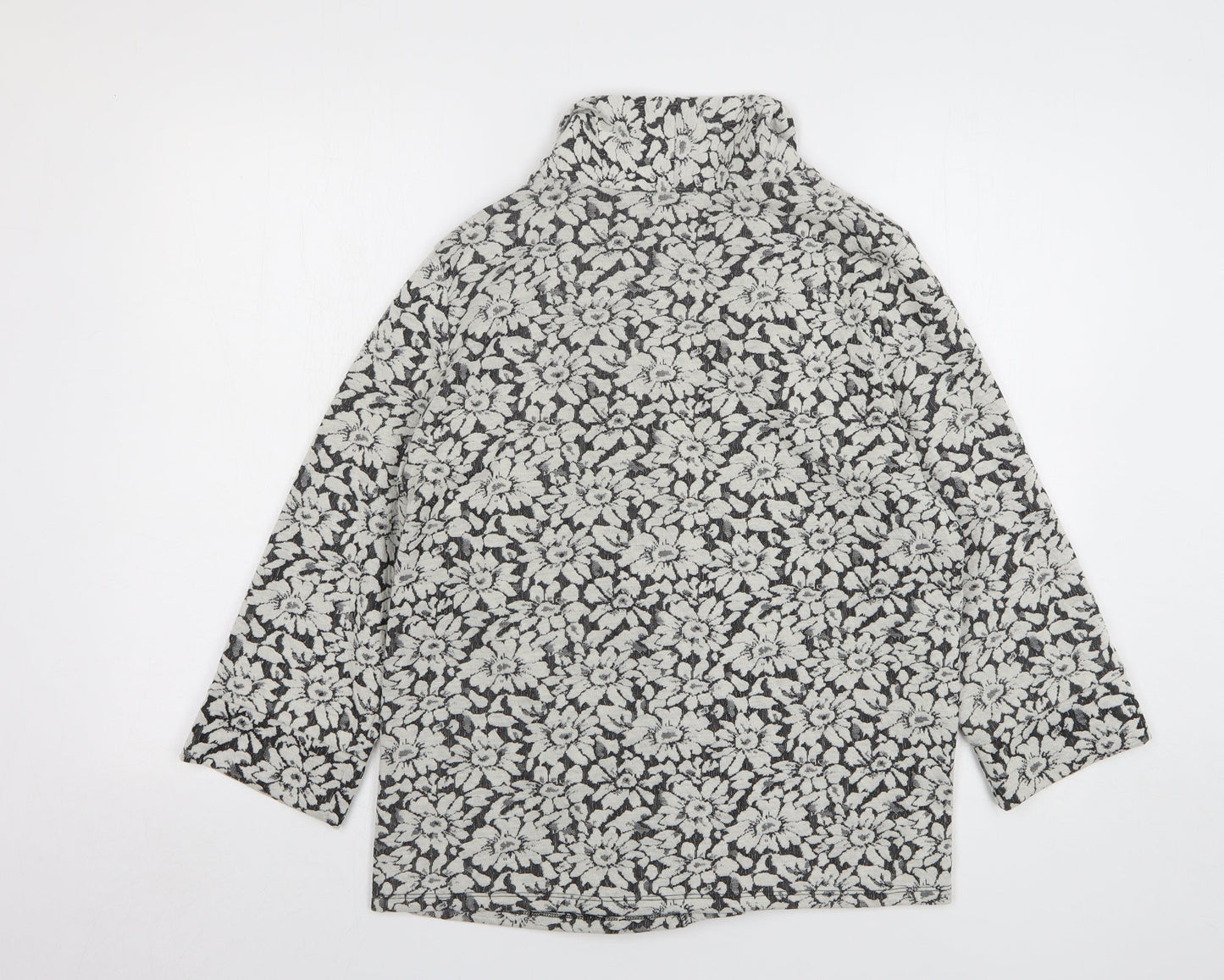 George Womens Grey Floral Polyester Jacket Blazer Size 20