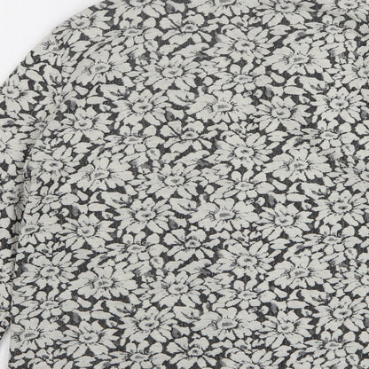 George Womens Grey Floral Polyester Jacket Blazer Size 20