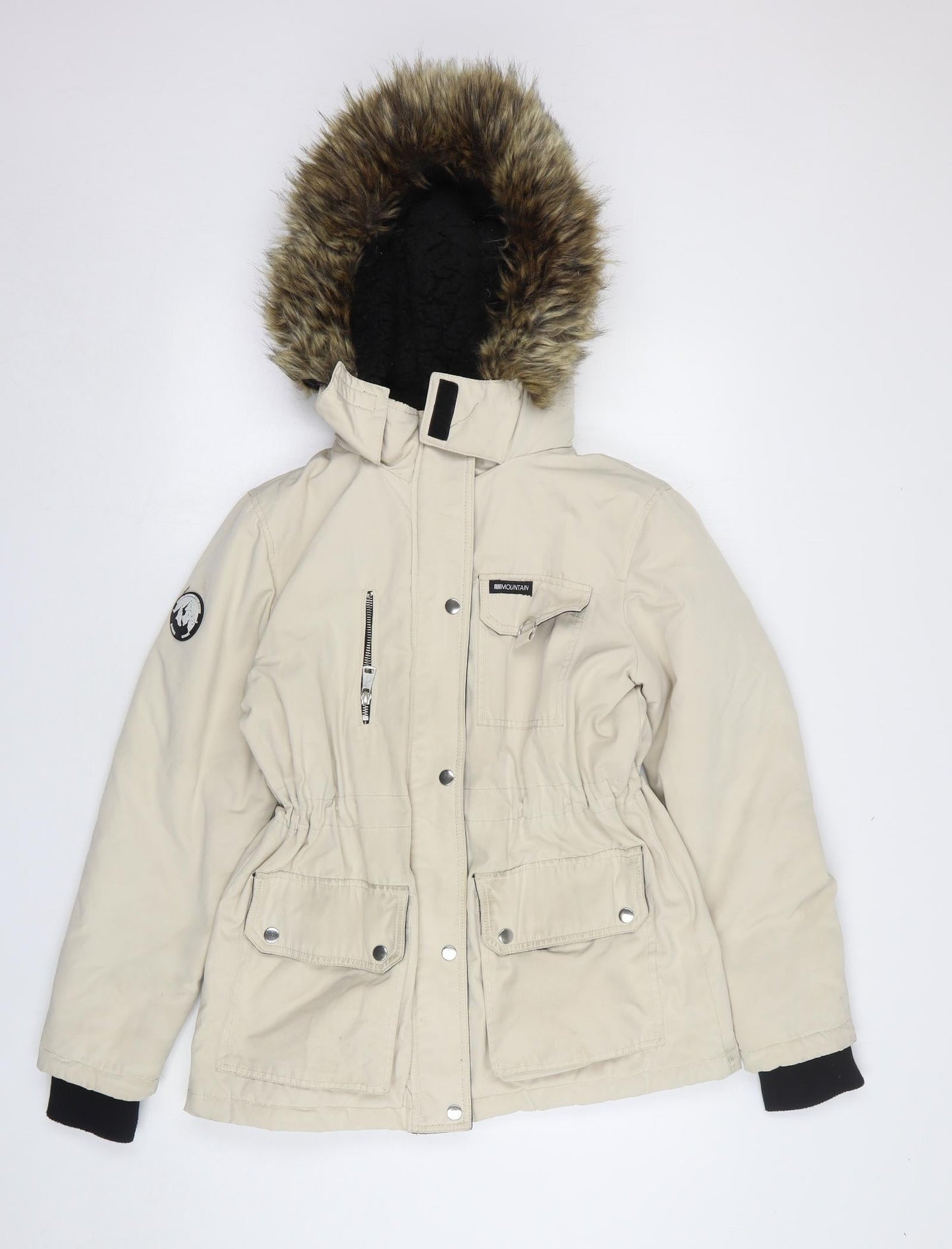New Look Womens Beige Parka Coat Size 8