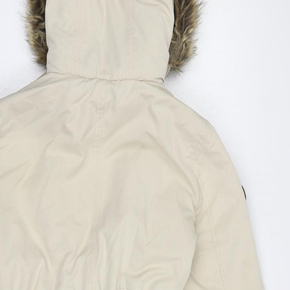 New Look Womens Beige Parka Coat Size 8