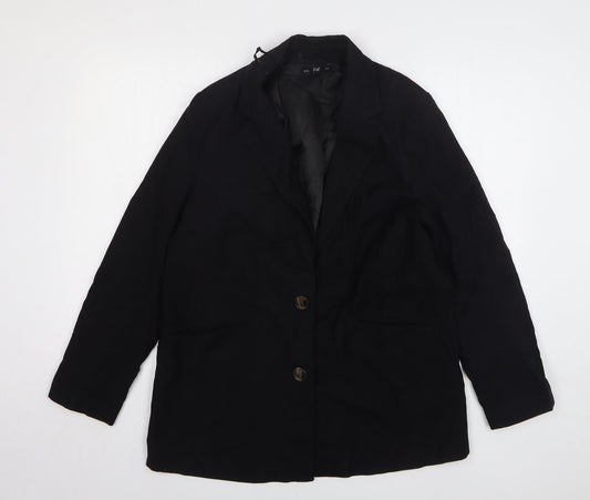 F&F Womens Black Viscose Jacket Suit Jacket Size 12