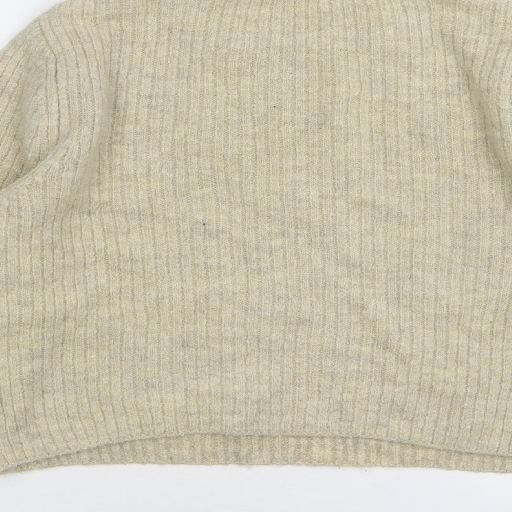 George Womens Beige Round Neck Acrylic Pullover Jumper Size 8