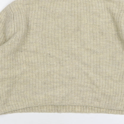 George Womens Beige Round Neck Acrylic Pullover Jumper Size 8