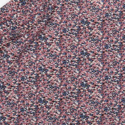 Shein Womens Pink Animal Print Polyester Basic Blouse Size 16 Round Neck