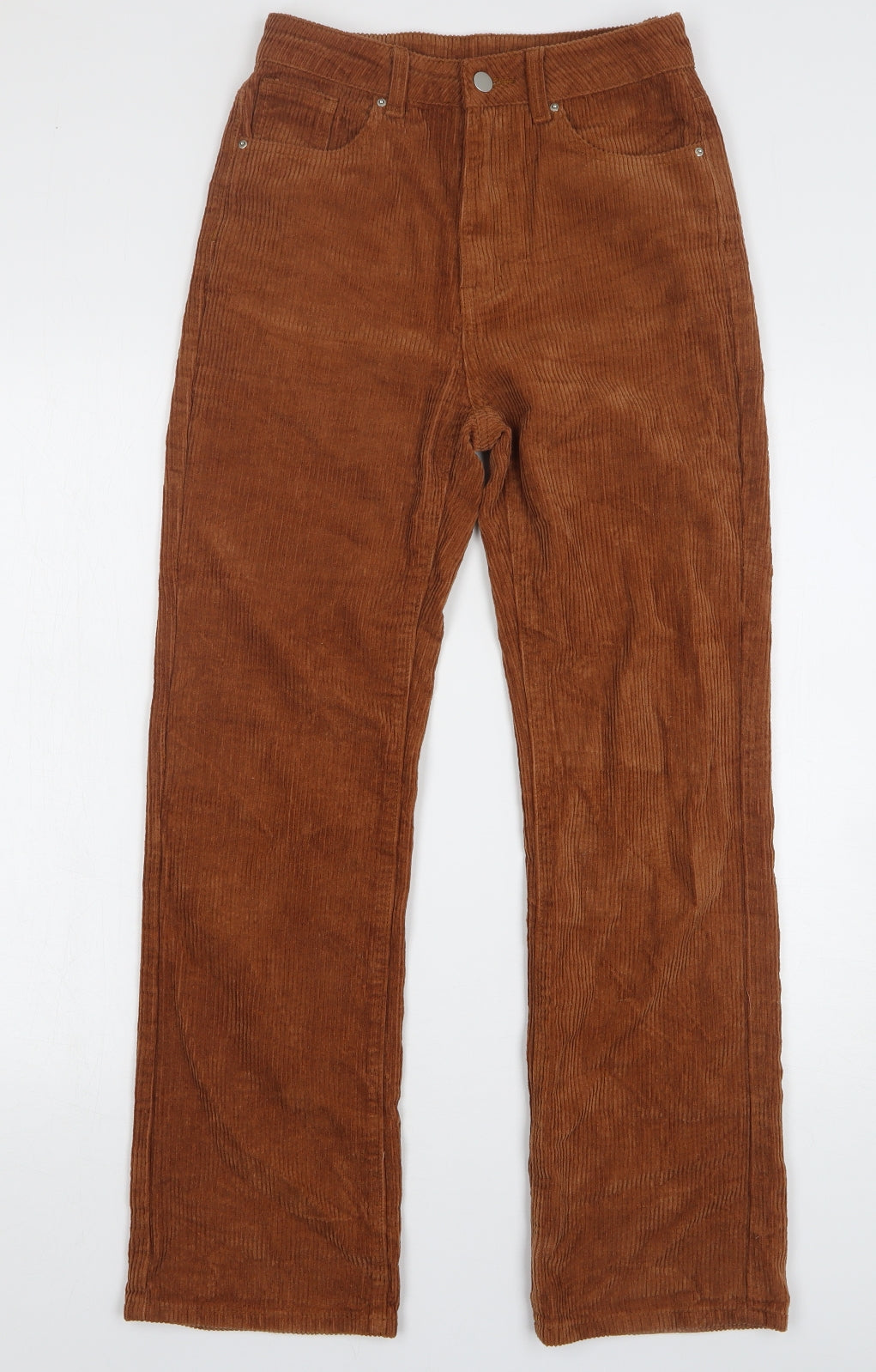 Shein Womens Brown Cotton Straight Jeans Size XS L29 in Regular Button