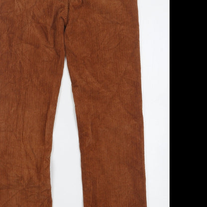Shein Womens Brown Cotton Straight Jeans Size XS L29 in Regular Button