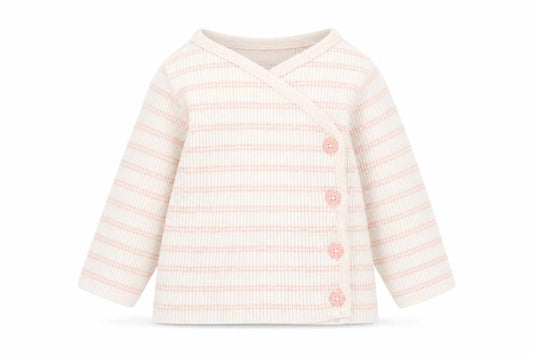 Mint Velvet Girls Beige Striped Nylon Cardigan Jumper Size 3-6 Months Button