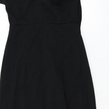ASOS Womens Black Polyester Pencil Dress Size 8 Round Neck Zip
