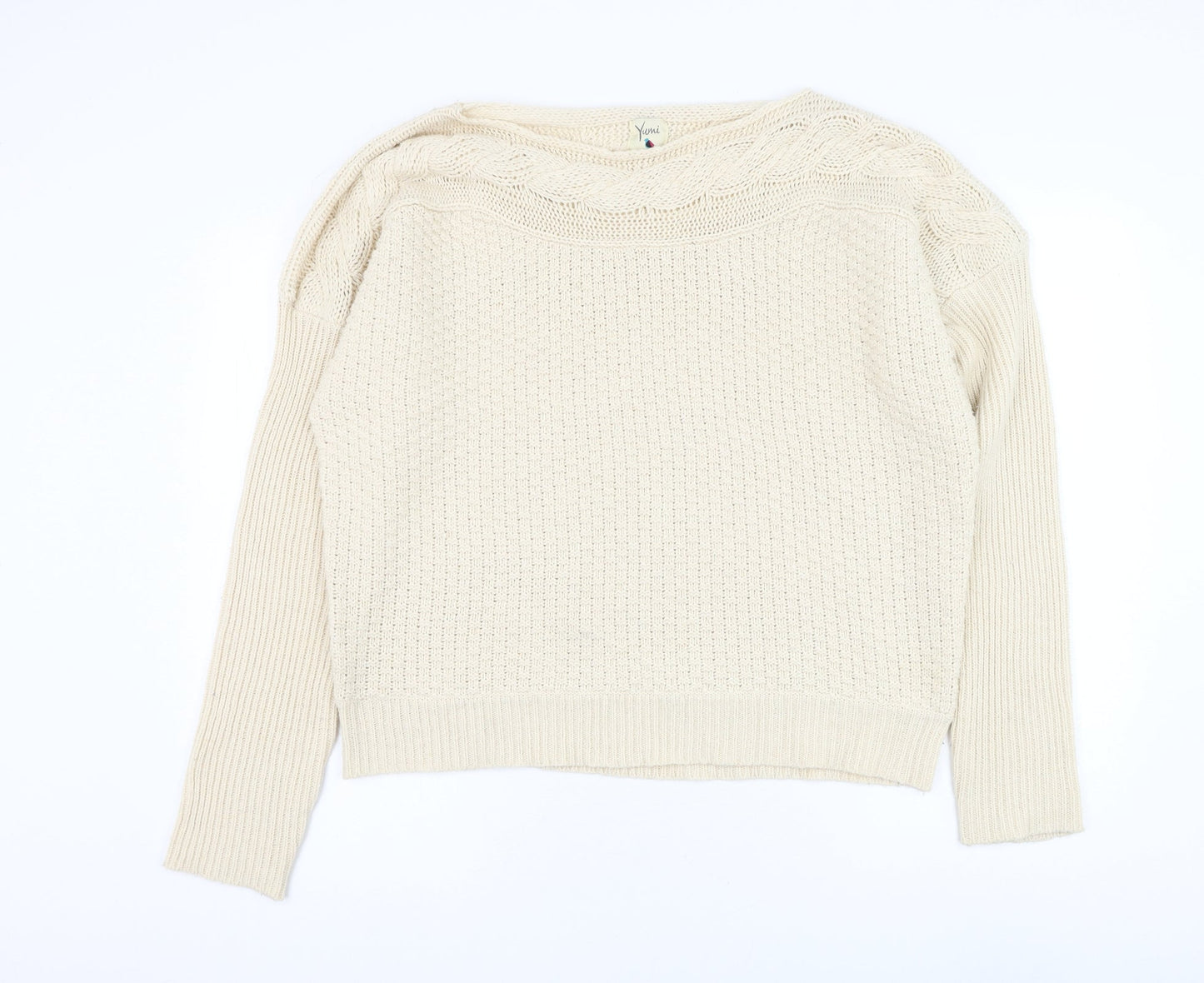 Womens UK Size XL Yumi Beige Pullover Jumper