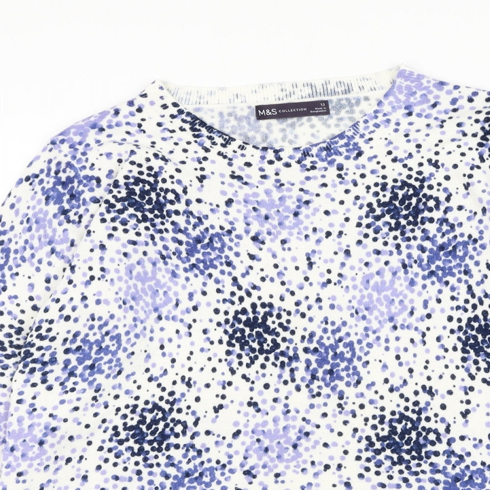 Womens UK Size 12 Marks and Spencer White Pullover Jumper