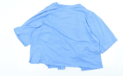 D&Co.` Womens Blue Round Neck Polyester Cardigan Jumper Size 3XL