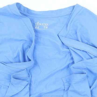 D&Co.` Womens Blue Round Neck Polyester Cardigan Jumper Size 3XL