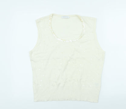 Womens UK Size L Precis Ivory Pullover Jumper