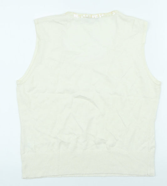 Womens UK Size L Precis Ivory Pullover Jumper