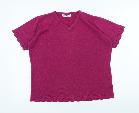 Womens UK Size M EWM Pink Pullover Jumper