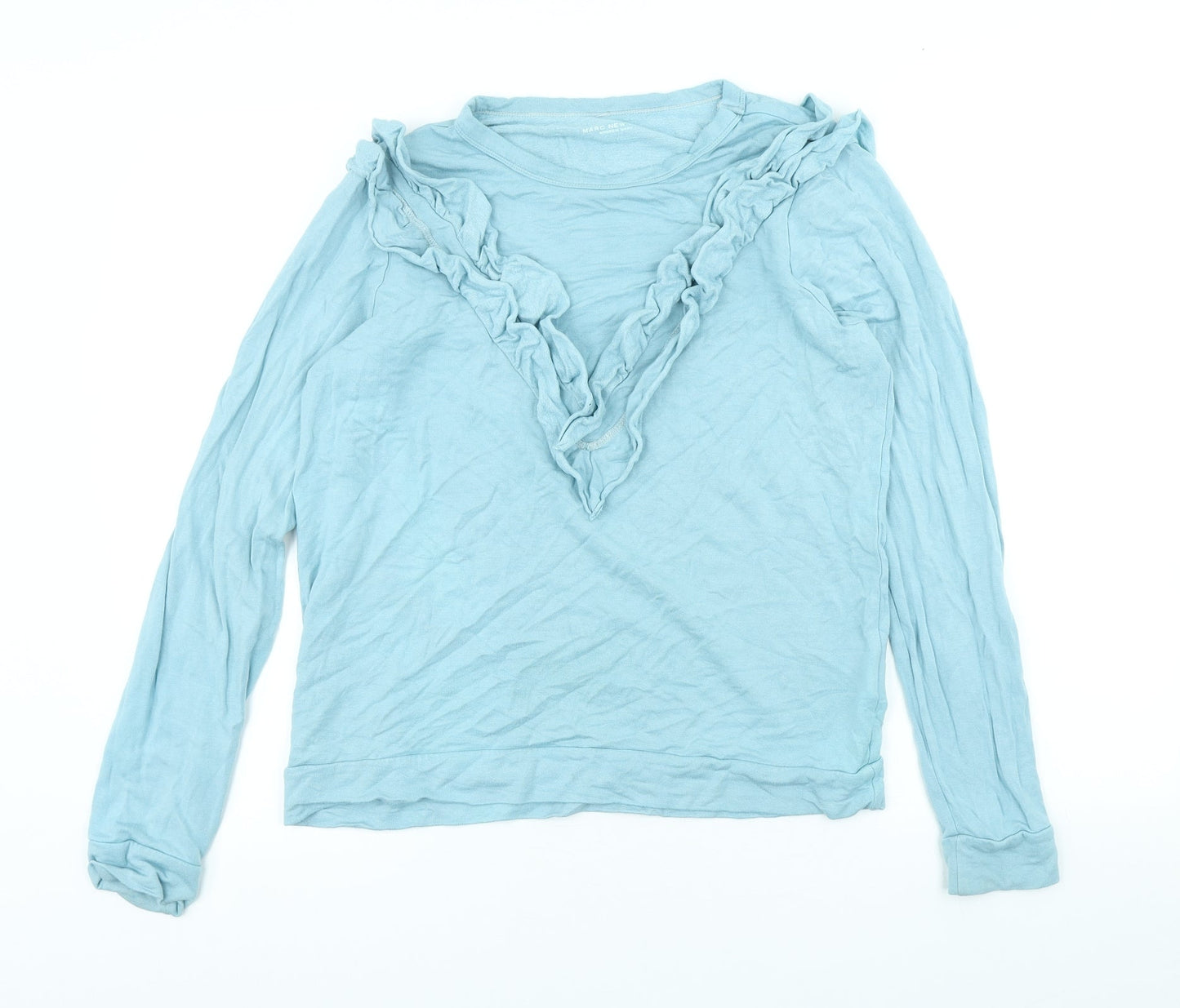 Marc New York Womens Blue Viscose Basic T-Shirt Size M Scoop Neck