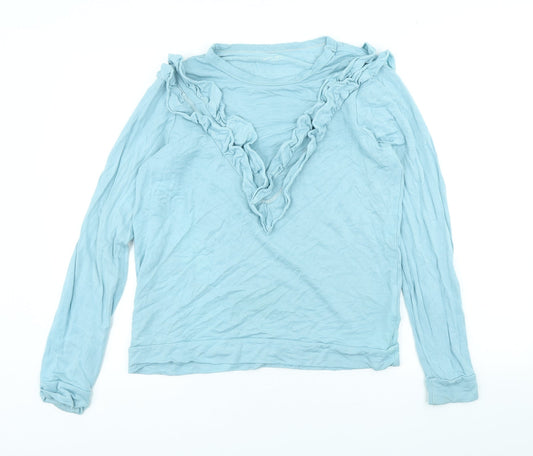 Marc New York Womens Blue Viscose Basic T-Shirt Size M Scoop Neck