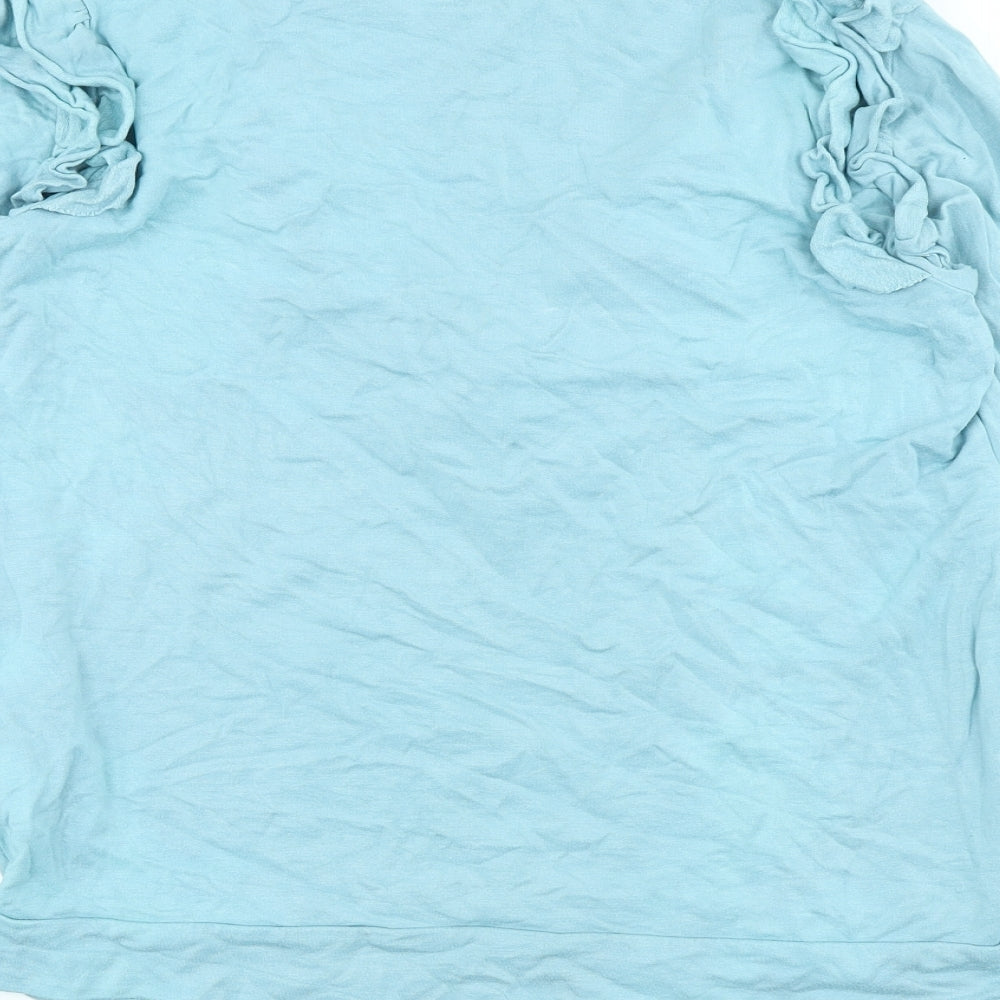 Marc New York Womens Blue Viscose Basic T-Shirt Size M Scoop Neck