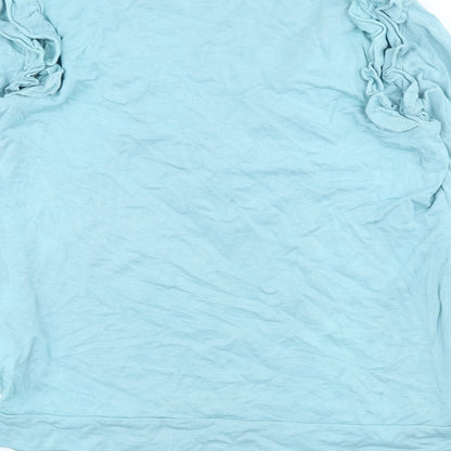 Marc New York Womens Blue Viscose Basic T-Shirt Size M Scoop Neck