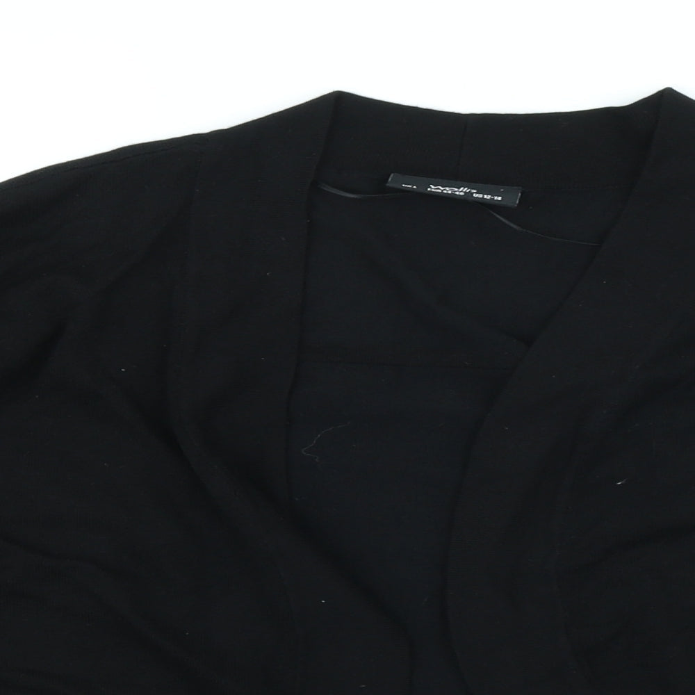 Wallis Womens Black Round Neck Viscose Cardigan Jumper Size L