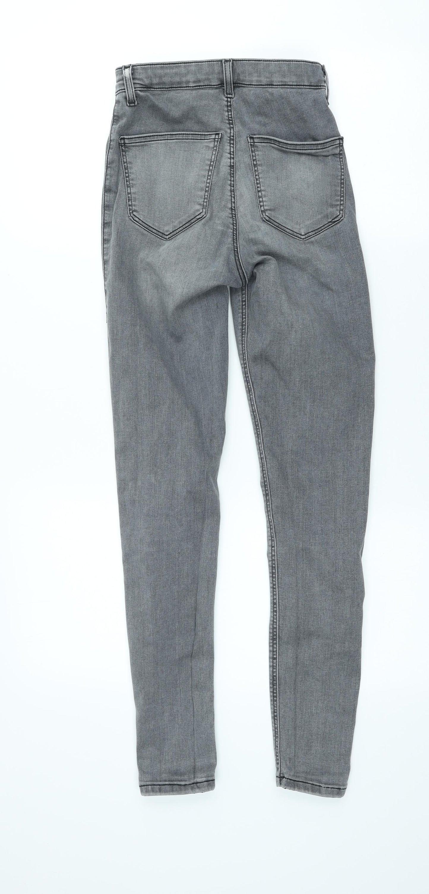 Topshop Womens Grey Cotton Skinny Jeans Size 26 in L27 in Slim Zip