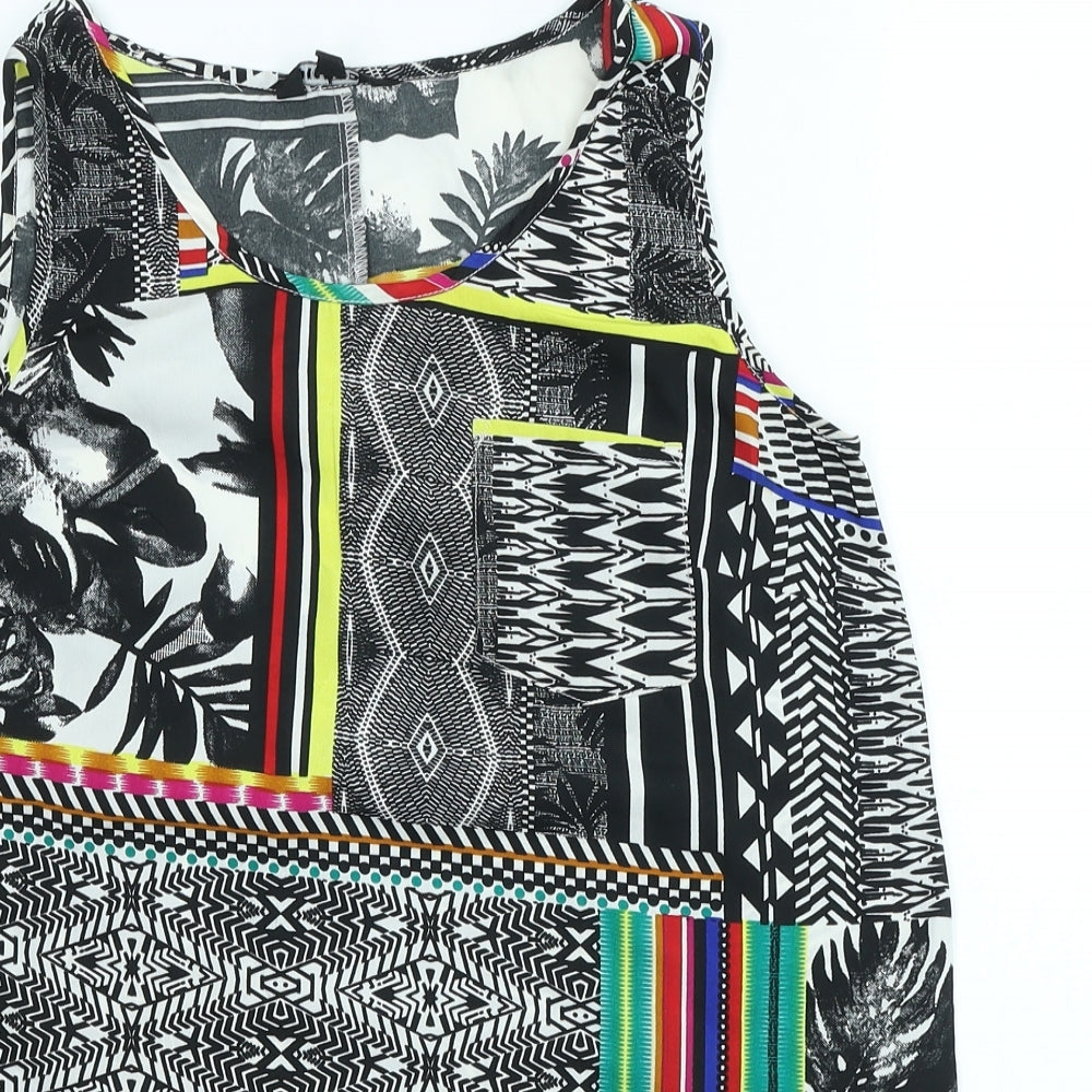 Pep&Co Womens Multicoloured Polyester Basic Blouse Size 8 Scoop Neck