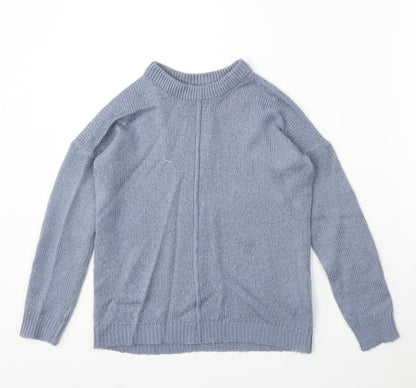 Board Angels Girls Blue Round Neck Acrylic Pullover Jumper Size 9-10 Years