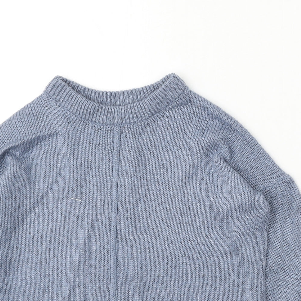 Board Angels Girls Blue Round Neck Acrylic Pullover Jumper Size 9-10 Years