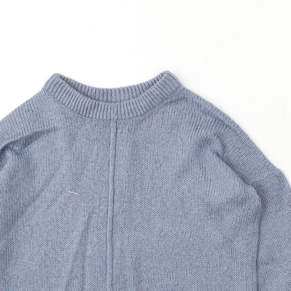 Board Angels Girls Blue Round Neck Acrylic Pullover Jumper Size 9-10 Years