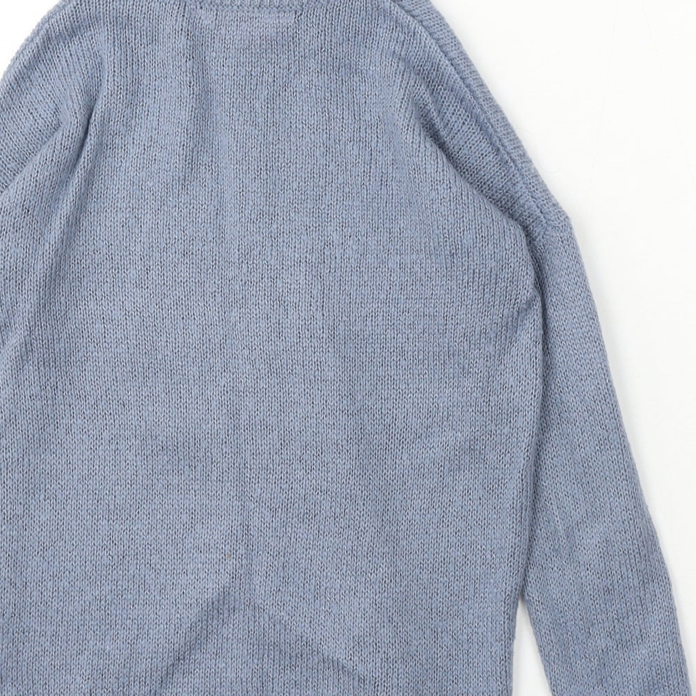 Board Angels Girls Blue Round Neck Acrylic Pullover Jumper Size 9-10 Years