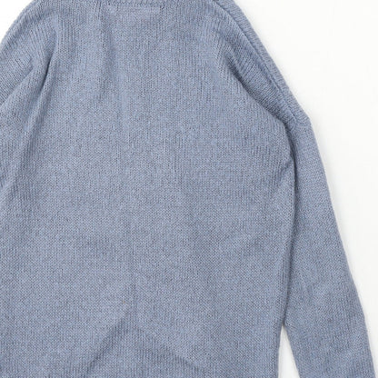 Board Angels Girls Blue Round Neck Acrylic Pullover Jumper Size 9-10 Years