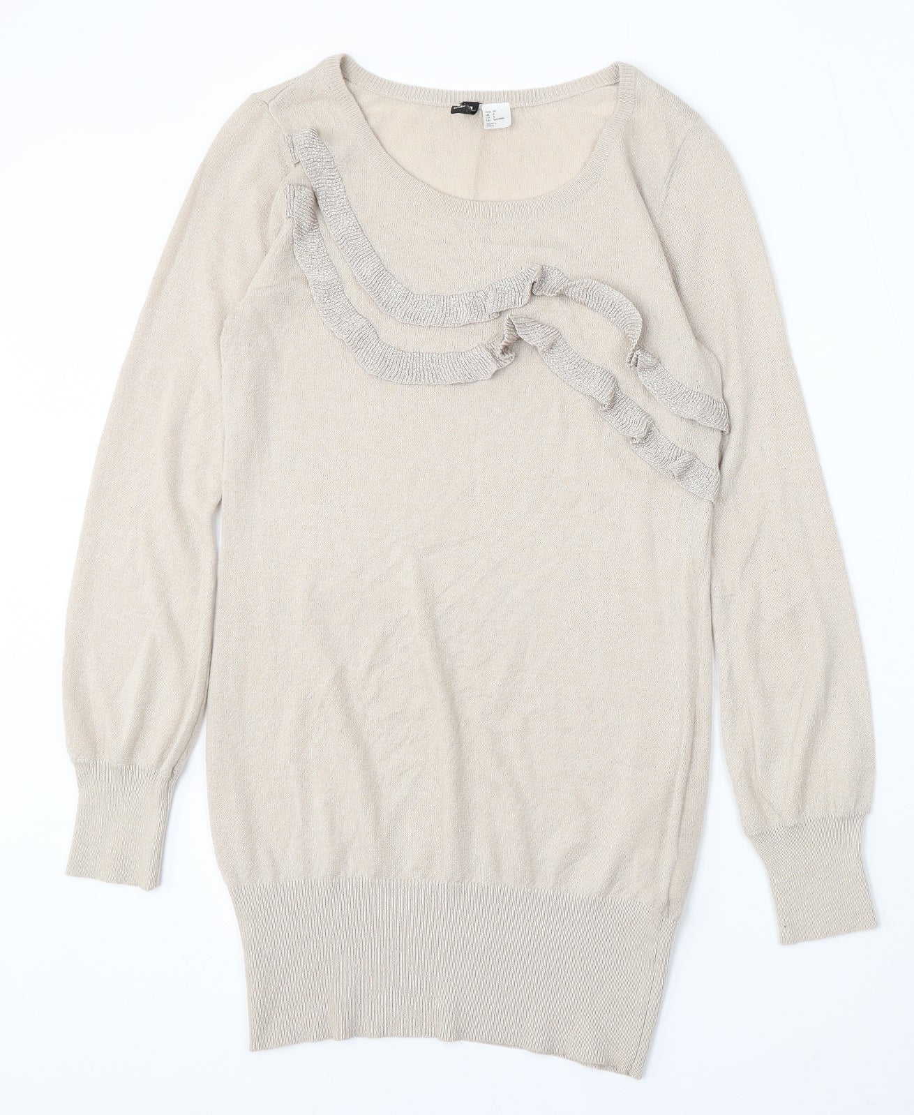 Womens UK Size 10 Divided by H&M Beige Pullover Jumper