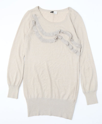 Womens UK Size 10 Divided by H&M Beige Pullover Jumper