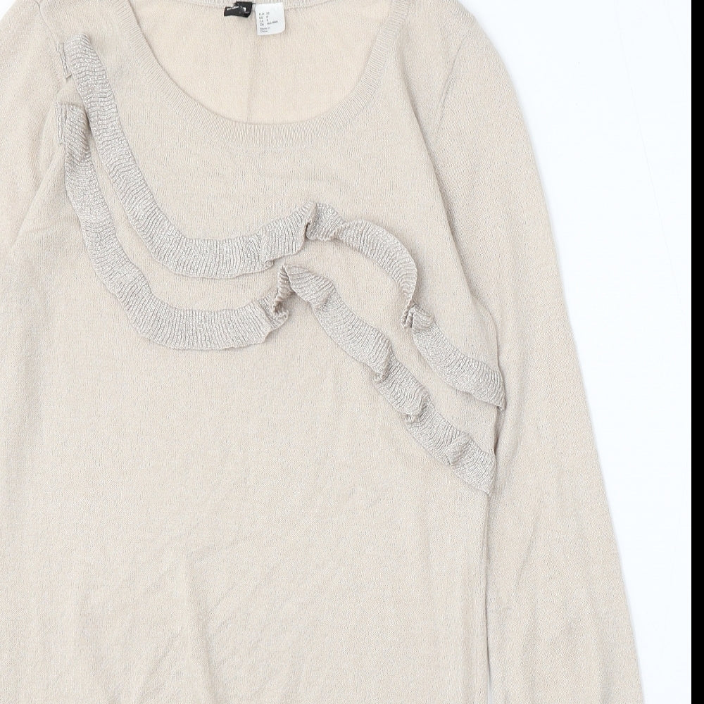 Womens UK Size 10 Divided by H&M Beige Pullover Jumper