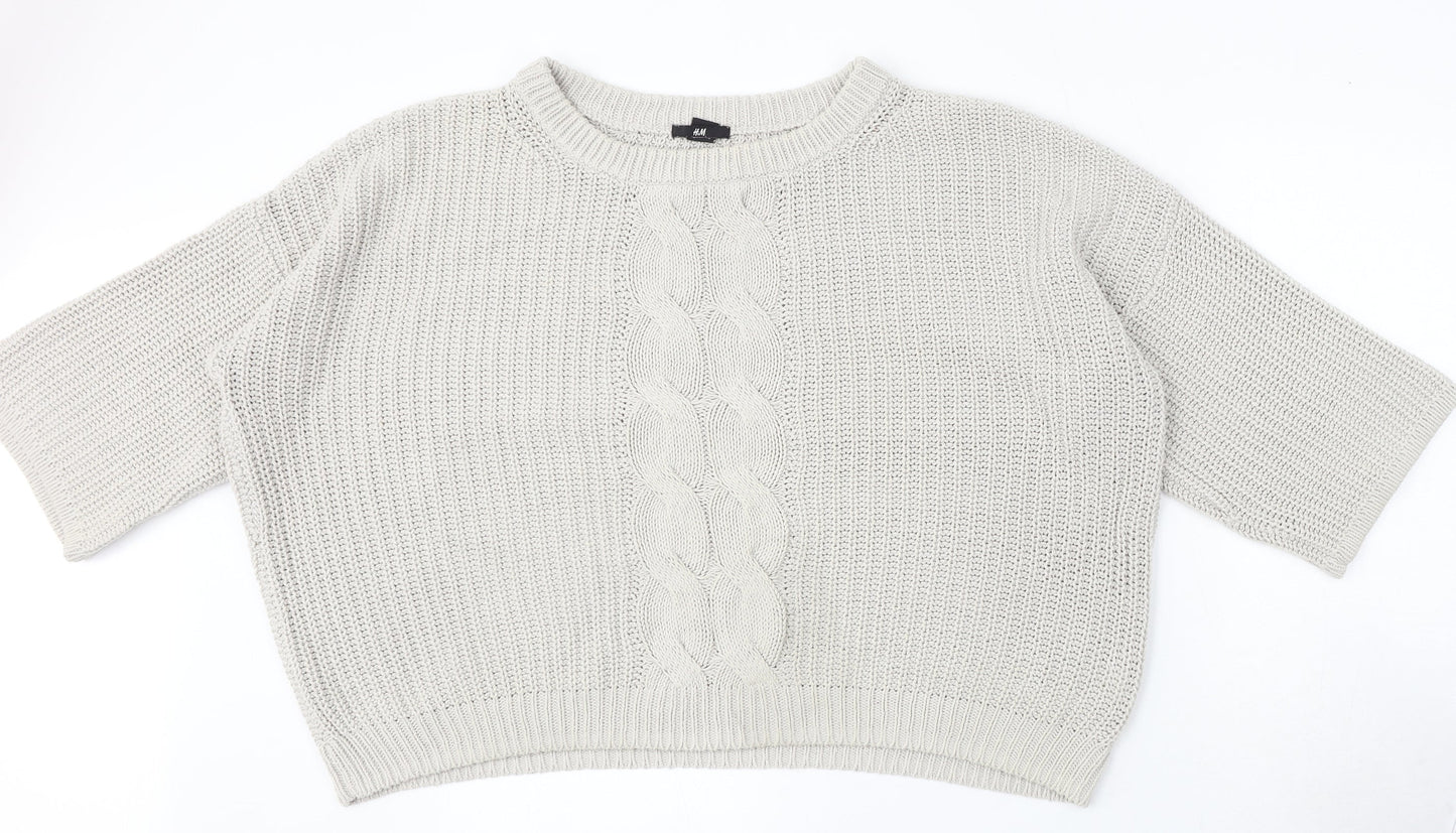 Womens UK Size L H&M Grey Pullover Jumper
